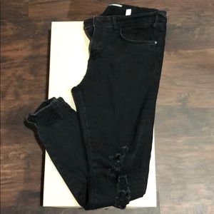 Zara distressed ripped jeans